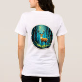 Magischer Wald mit Hirschen Tri-Blend Shirt (Rückseite)