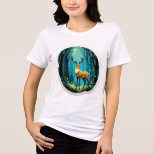 Magischer Wald mit Hirschen Tri-Blend Shirt