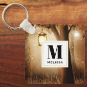 Magischer Wald mit Lichter-Monogramm Schlüsselanhänger (Vorderseite)