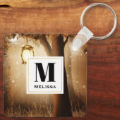Magischer Wald mit Lichter-Monogramm Schlüsselanhänger (Rückseite)