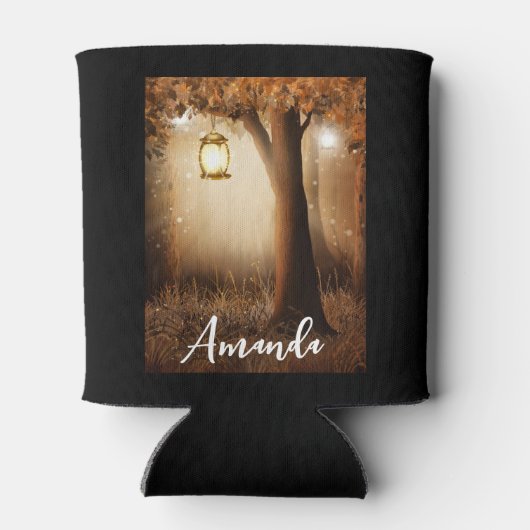 Magischer Wald mit Lichtern Dosenkühler (Rückseite)