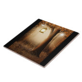 Magischer Wald mit Lichtern Fliese (Seite)