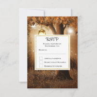 Magischer Wald mit Lichtern Hochzeit RSVP