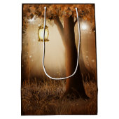 Magischer Wald mit Lichtern Mittlere Geschenktüte (Rückseite)