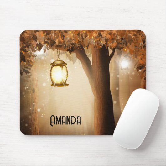 Magischer Wald mit Lichtern Mousepad (Mit Mouse)