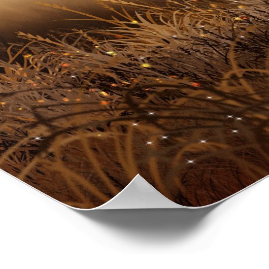 Magischer Wald mit Lichtern Poster (Ecke)