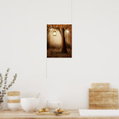 Magischer Wald mit Lichtern Poster (Küche)
