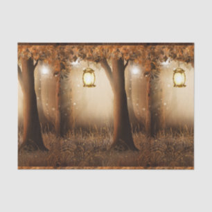 Magischer Wald mit Lichtern Seidenpapier