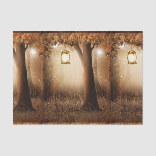 Magischer Wald mit Lichtern Seidenpapier (Vorderseite)