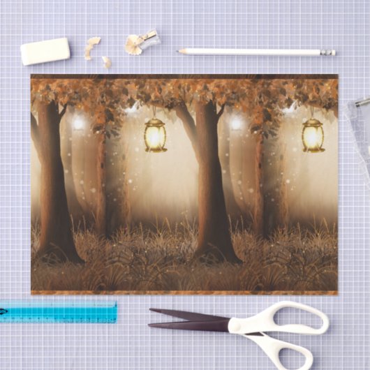 Magischer Wald mit Lichtern Seidenpapier (Handwerk)