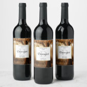 Magischer Wald mit Lichtern Weinkultur und Erde Weinetikett (Flaschen)