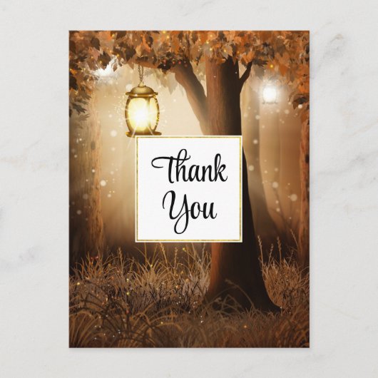 Magischer Wald mit Luftfeuchtigkeit Vielen Dank Postkarte (Vorderseite)