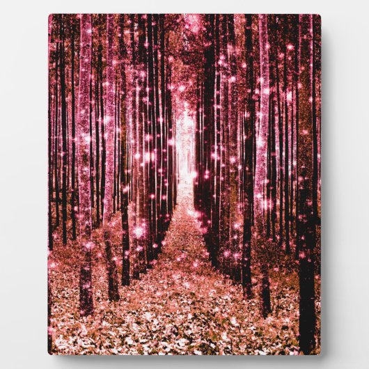 Magischer Wald Peach Pink Fotoplatte (Vorderseite)