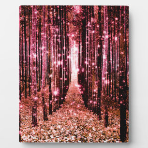 Magischer Wald Pfirsich Rosa Fotoplatte