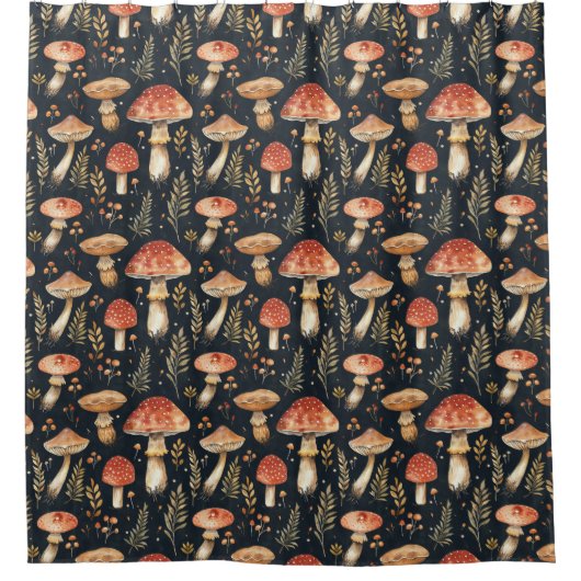 Magischer Wald-Pilz Duschvorhang (Vorderseite)