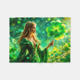 Magischer Wald St Patrick Tag Naturmärchen Kunst Fleecedecke