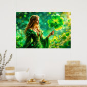 Magischer Wald St Patrick Tag Naturmärchen Kunst Poster (Küche)