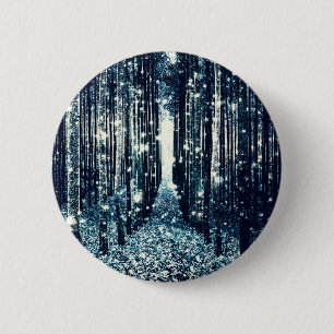 Magischer Wald Teal Graue Eleganz Button