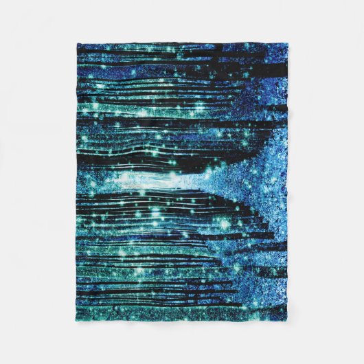 Magischer Wald Türkis Aquamarin Fleecedecke (Vorderseite)