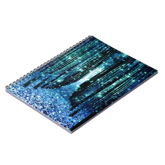 Magischer Wald Türkis Aquamarin Notizblock (Linke Seite)