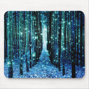 Magischer Wald Türkis Blaugrün Mousepad