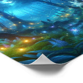 Magischer Wald und glühende Glühwürmchen Poster (Ecke)
