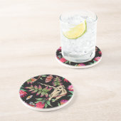 Magischer Wald vereint dunkles Muster. Getränkeuntersetzer (Seite)