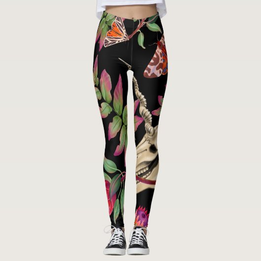 Magischer Wald vereint dunkles Muster. Leggings (Vorderseite)