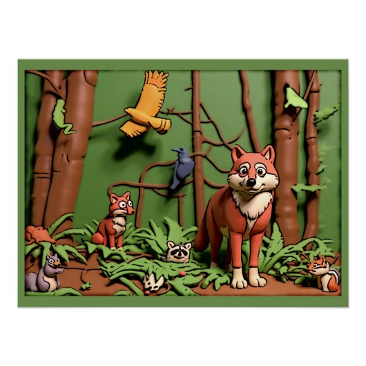 Magischer Wald - Waldtiere Poster (Vorderseite)