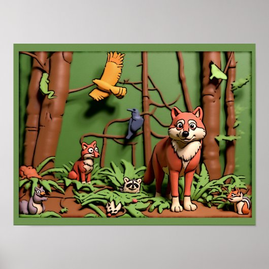 Magischer Wald - Waldtiere Poster (Vorne)