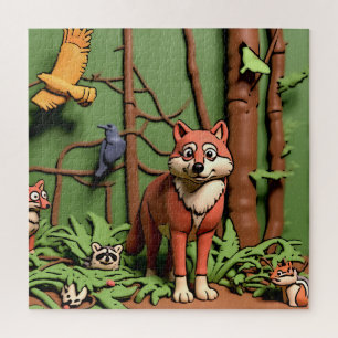 Magischer Wald - Waldtiere Puzzle
