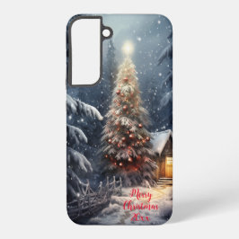 Magischer Waldschnee Winter Frohe Weihnachtsbaum Samsung Galaxy Hülle