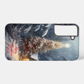 Magischer Waldschnee Winter Frohe Weihnachtsbaum Samsung Galaxy Hülle (Rückseite (Horizontal))