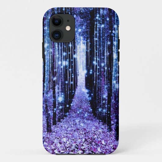 Magischer Waldweg Lila blau Case-Mate iPhone Hülle (Rückseite)