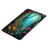 Magischer Waldweg mit whimsikischen Wildblumen Magnet (Linke Seite)