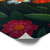 Magischer Waldweg mit whimsikischen Wildblumen Poster (Ecke)
