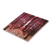 Magischer Waldweg Rosa Pfirsich Fliese (Seite)