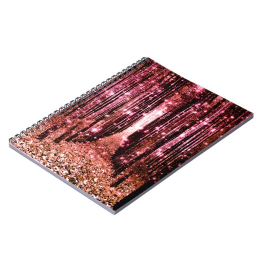 Magischer Waldweg Rosa Pfirsich Notizblock (Linke Seite)