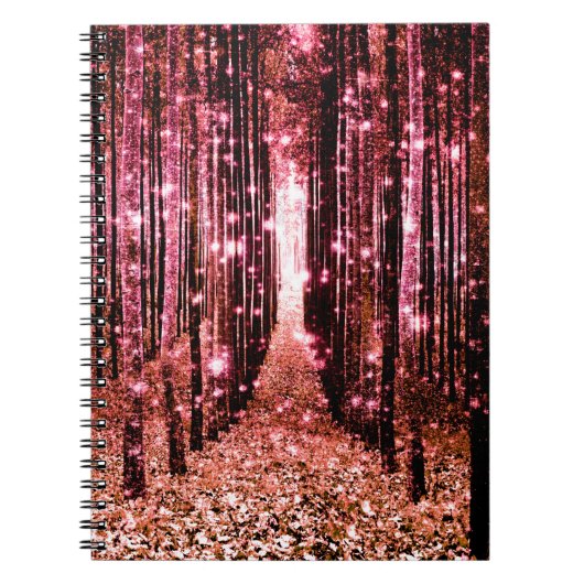 Magischer Waldweg Rosa Pfirsich Notizblock (Vorderseite)