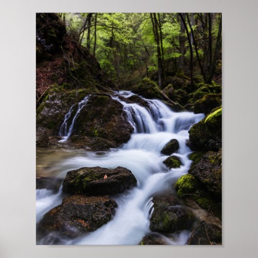 Magischer Wasserfall in der Schlucht Poster (Vorne)