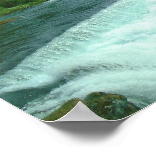 Magischer Wasserfall und Gebirgspender Poster (Ecke)