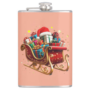 Magischer Weihnachts-Santa-Schlitten & Festliche F Flachmann