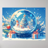 Magischer Weihnachts-Schneeball Poster (Vorne)