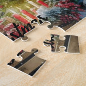 Magischer Weihnachtsabend in einem Snowy Village Puzzle (Seite)