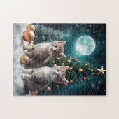 Magischer Weihnachtsabend mit Kätzchen von Bäumen Puzzle (Horizontal)