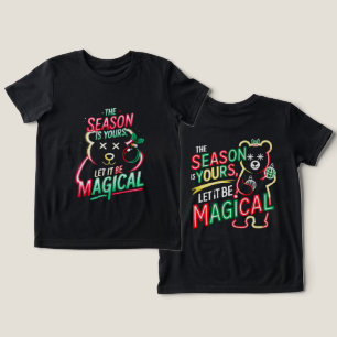 Magischer Weihnachtsbär Mädchen Whimsical Neon Fei Tri-Blend Shirt