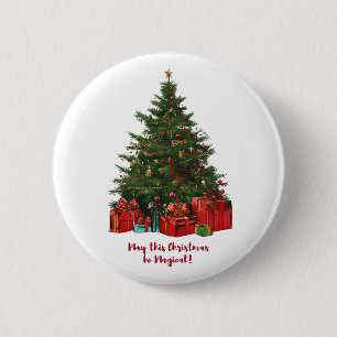 Magischer Weihnachtsbaum-Button Button