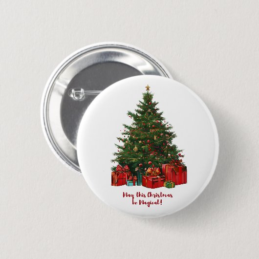 Magischer Weihnachtsbaum-Button Button (Vorne & Hinten)