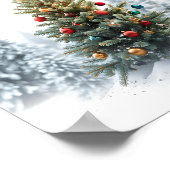 Magischer Weihnachtsbaum im Wald Poster (Ecke)