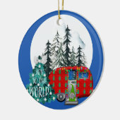 Magischer Weihnachtscamper Keepake Keramik Ornament (Links)
